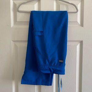 Figs women’s royal blue cade scrub pants, size large regular